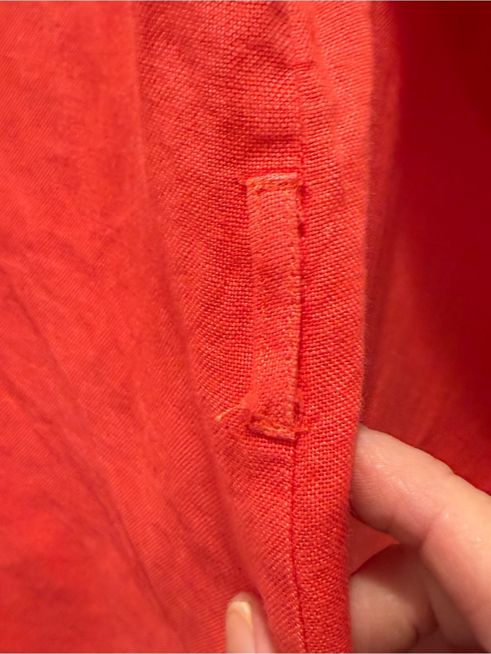 Talbots Bright Red Button-Front Linen Blend Shirt - Picture 6 of 6